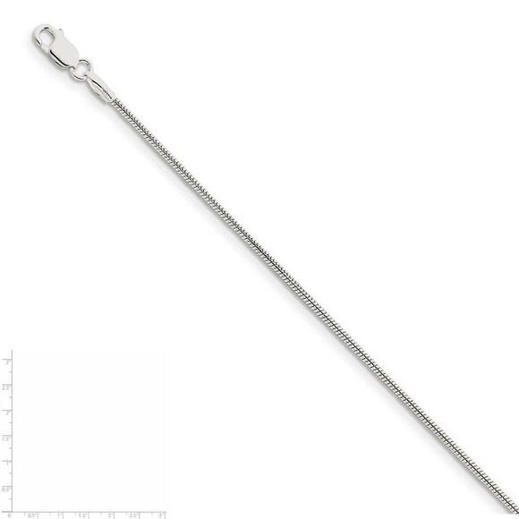 1.5mm Sterling Silver, Round Solid Snake Chain Necklace, 24 Inch - Picture 5 of 8